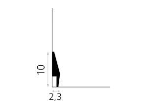 Σοβατεπί από polyforce πλαστικό MD016 skirting board